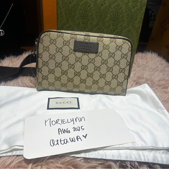 BNWT Gucci Tan and Brown Monogram Waist Bag - Picture 16 of 16